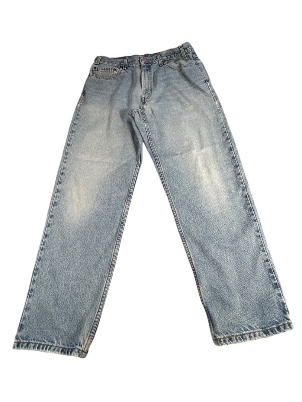 Vintage Y2K Light Wash Levi's Straight Leg Relaxed 36x30 90s Distressed Casual